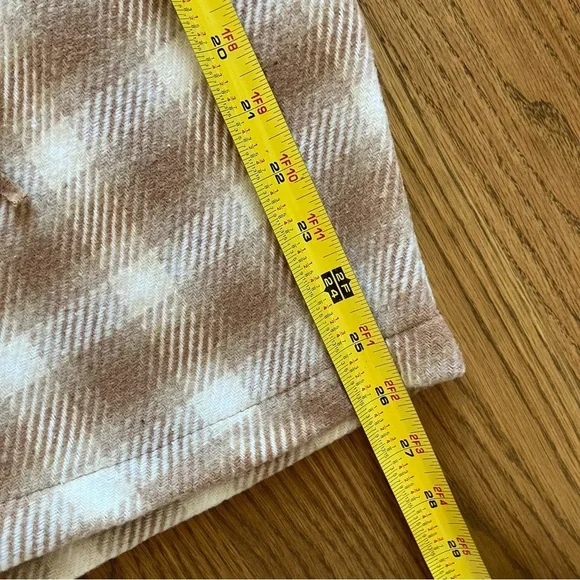 NWT Women's Fringed Faux Elastic Waist Plaid Blanket Wrap Midi Skirt (L) - Picture 12 of 13